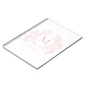 Classic Blush Pink Floral Crest Monogram Notitiebo Notitieboek (Linkerzijde)