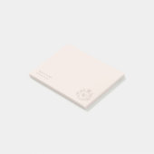 Classic Blush Pink Monogram Floral Crown Crest Post-it® Notes (Schuin)