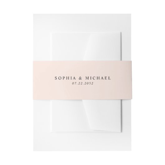 Classic Blush Pink Personalized Names Wedding Uitnodigingen Wikkel (Voorkant Voorbeeld)