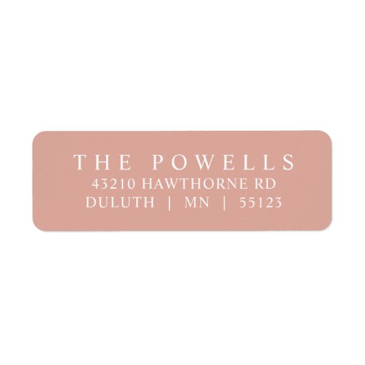 Classic Blush Pink Rose Minimalist Retouradres Etiket (Voorkant)