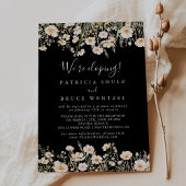 Classic Blush Wildflower Black Elopement Receptie Kaart