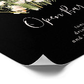 Classic Blush Wildflower Black Wedding Open Bar Poster (Hoek)