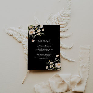 Classic Blush Wildflower Black Wedding Routebeschr Informatiekaartje