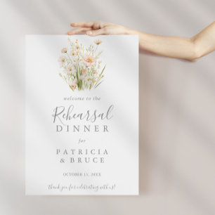 Classic Blush Wildflower Repetitie Diner Welkom Poster