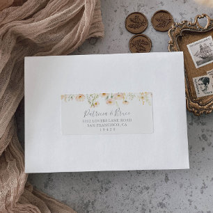 Classic Blush Wildflower Wedding RSVP-adres Etiket
