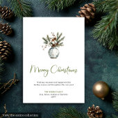 Classic Bohemian Botanical Neutral Holiday Card Feestdagenkaart