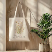 Classic Boho Blush Wildflower Bruidsmeisje Canvas Tote Bag