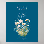 Classic Boho Blush Wildflower Kaarten en geschenke Poster (Voorkant)