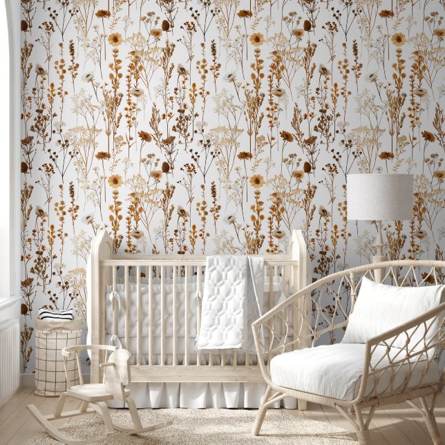 Classic Boho Chic Wildflower Gedroogde  Bloem Behang (Kinderen)