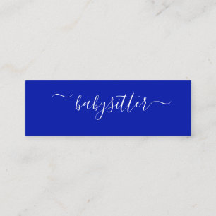 Classic Bold Zaffre Navy Blue Nanny Babyzittend Mini Visitekaartje