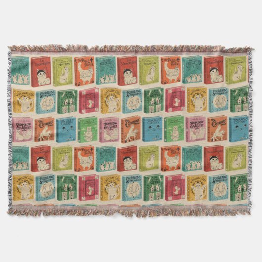 Classic Book Cat Literature Puns Deken (Voorkant)