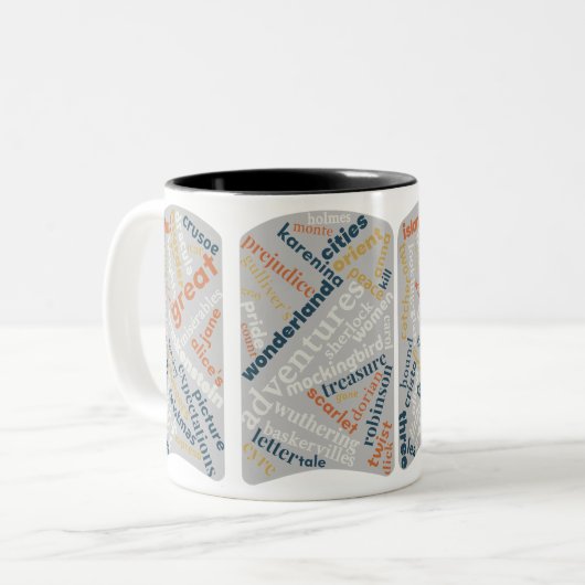 Classic Book Literatuur Decor op Mok (Voorkant links)