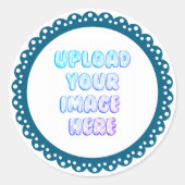 Classic Border Round Sticker with a Business Logo (Devant)