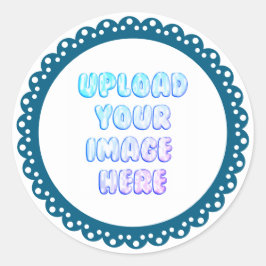 Classic Border Round Sticker with a Business Logo