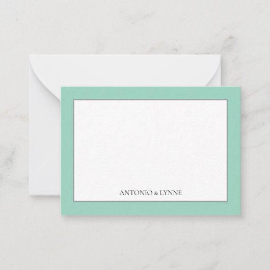 Classic Border Sage Green Note Card Notitiekaartje (Voorkant)