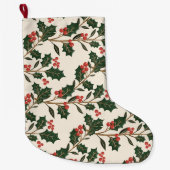 Classic Botanical Christmas Holiday Grote Kerstsok (Voorkant)