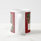 Classic Botanical Red Custom Photo Christmas Extra Grote Beker (Achterkant)