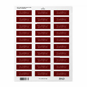 Classic Bourgogne Maroon Minimalistisch Retouradre Etiket (Full Sheet)