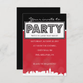 CLASSIC BROADWAY Bar Bat Mitzvah Reception Card Informatiekaartje (Voorkant / Achterkant)