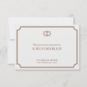 Classic Brown & Ecru Groomsman voorstel Kaart (Voorkant)
