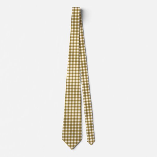 Classic Brown Gingham Stropdas (Voorkant)