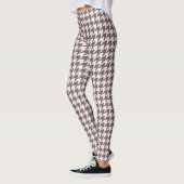 Classic Brown Houndstooth Motif Leggings (Gauche)