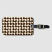 Classic Brown Ivory Pepita Houndstooth Patroon Bagagelabel (Voorkant (horizontaal))