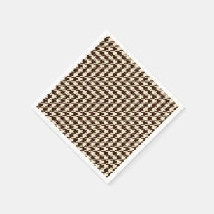 Classic Brown Ivory Pepita Houndstooth Patroon Servet