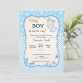 Classic bunny Baby Shower Invitation (Debout devant)