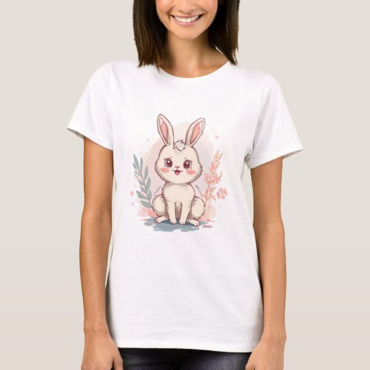 Classic Bunny Design -Minimalistic T-shirt (Voorkant)
