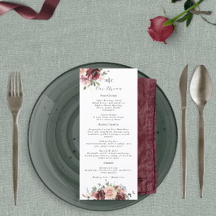 Classic Burgundy Blush Roos & Peony Menu