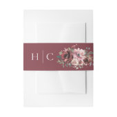 Classic Burgundy Blush Roos & Peony Uitnodigingen Wikkel (Voorkant Voorbeeld)