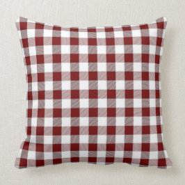 Classic Burgundy Red Gingham Sierkussen