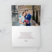 Classic Burgundy Script Monogram Foto bedankt Kaart (Binnen)