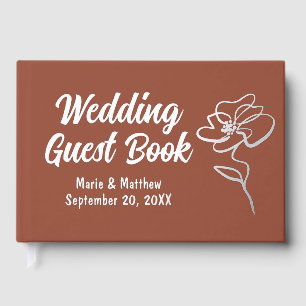 Classic Burnt Orange Floral Croquis Foil Livre d'o