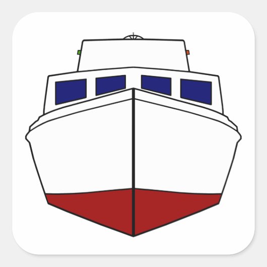 Classic Cabin Cruiser Vist boot Vierkante Sticker (Voorkant)