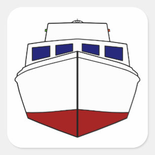 Classic Cabin Cruiser Vist boot Vierkante Sticker