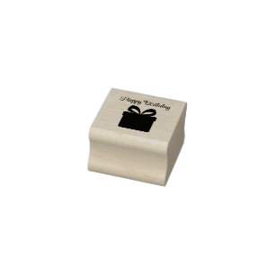 Classic Cadeau Gift Silhouette Outline Bericht Rubberstempel
