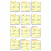 Classic Calendrier Mois Chaque année Sticker Pack (Devant)