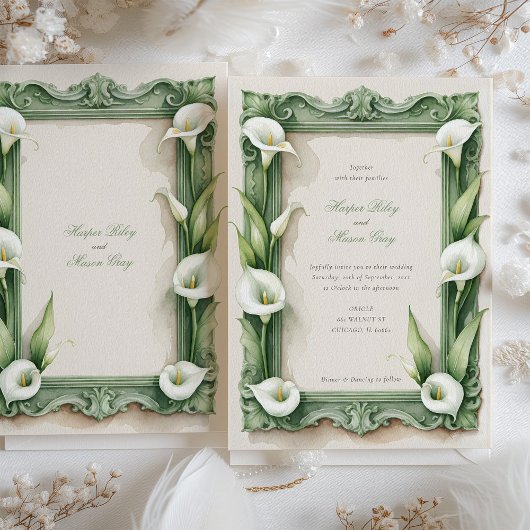 Classic Calla Lily Elégance Faire-part de mariage
