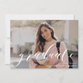 Classic Calligraphy Graduation Photo Aankondiging (Voorkant)