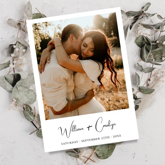 Classic Calligraphy Script Wedding Kaart