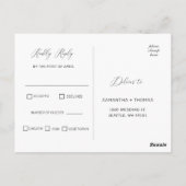 Classic Calligraphy Script Wedding RSVP Briefkaart (Achterkant)