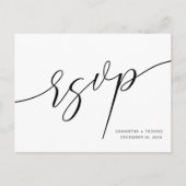 Classic Calligraphy Script Wedding RSVP Briefkaart (Voorkant)