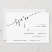 Classic Calligraphy Script Wedding RSVP Kaart (Voorkant)