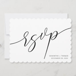 Classic Calligraphy Script Wedding RSVP Kaart