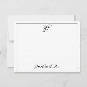 Classic Calligraphy Text Monogram Sjabloon Black