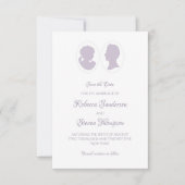 Classic cameo Regency Paars Wedding Save The Date (Voorkant)