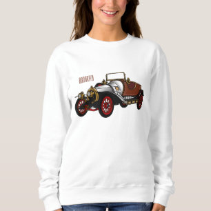 Classic car 1920 cartoon illustratie trui