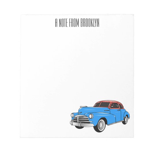 Classic car 1948 cartoon illustration notitieblok (Voorkant)